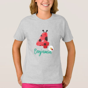 T-shirt Nom de la fête d'anniversaire du 4° anniversaire d