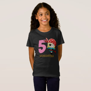 T-Shirt Nom de la FILLE Pirate de fête 5 anniversaire T-sh