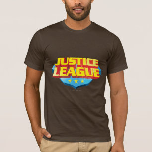 T-shirt Nom de la ligue de justice et logo du bouclier