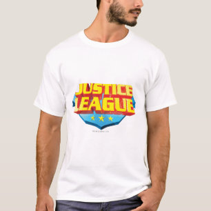 T-shirt Nom de la Ligue de Justice et logo du Bouclier