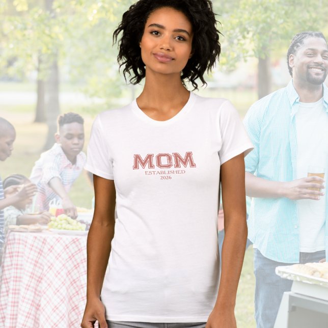 T-shirt Nom de la mère établie rouge Année (Créateur téléchargé)