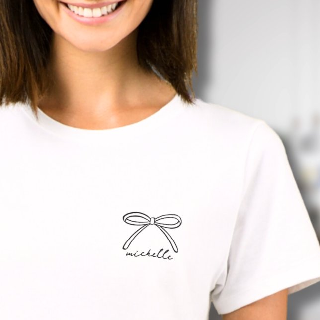 T-shirt Nom de la patte dessinée minimaliste (Minimalist Hand Drawn Bow Name T-Shirt )