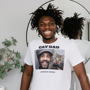 T-shirt nom de la photo personnalisée Cat dad chat daddy t