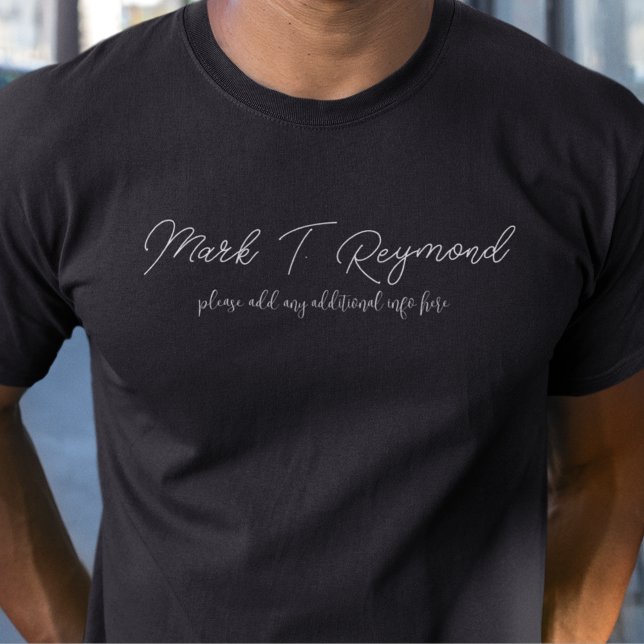 T-shirt Nom de la signature de base noir (Créateur téléchargé)