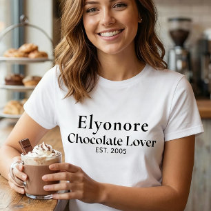 T-shirt Nom de l'amateur de chocolat personnalisé établi