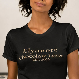 T-shirt Nom de l'amateur de chocolat personnalisé établi