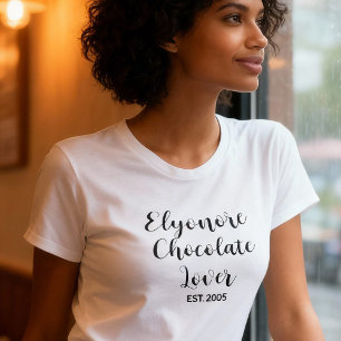 T-shirt Nom de l'amateur de chocolat personnalisé établi