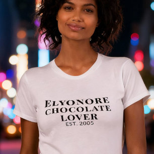 T-shirt Nom de l'amateur de chocolat personnalisé établi