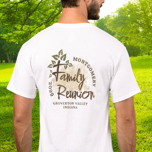 T-shirt Nom de l'arbre du script de réunion de famille Wat