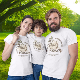 T-shirt Nom de l'arbre du script de réunion de famille Wat