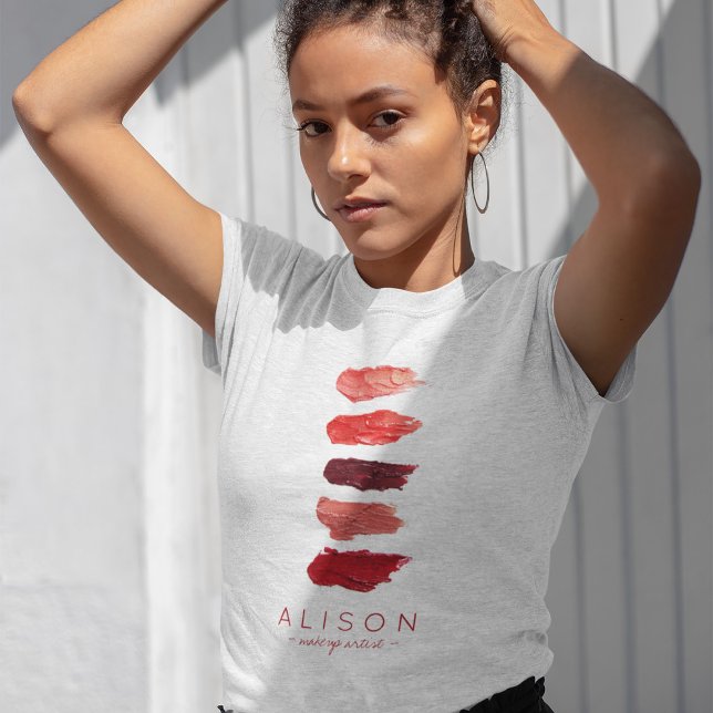 T-shirt Nom de l'artiste maquillage rouge à lèvres nuances (Créateur téléchargé)