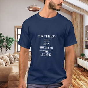 T-shirt Nom de légende de mythe d'homme bleu