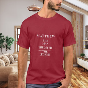 T-shirt Nom de légende de mythe d'homme rouge