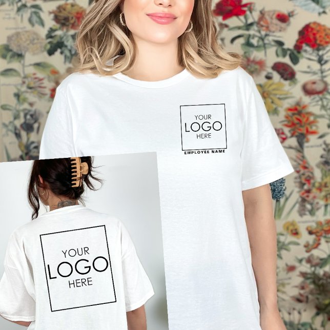 T-shirt Nom de l'employé Votre logo Budget Société Poche (Créateur téléchargé)