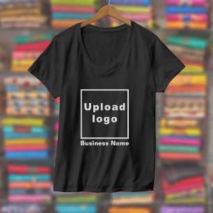 T-shirt Nom de l'entreprise et logo sur les femmes V-Neck 