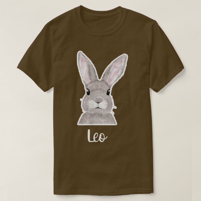 T-shirt Nom de Leo Bunny de Pâques Nom personnalisé Vendre (Design devant)