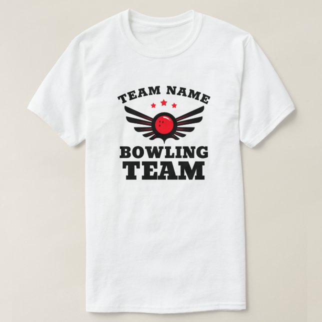 T-shirt Nom de l'équipe de bowling personnalisée (Design devant)