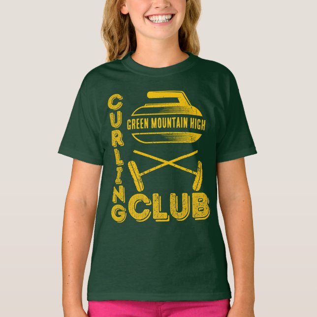 T-shirt Nom de l'équipe du club scolaire Curling (Devant)