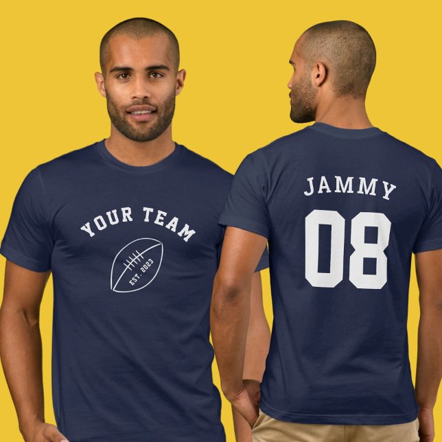 T-shirt Nom de l'équipe personnalisée de la marine Footbal (Créateur téléchargé)