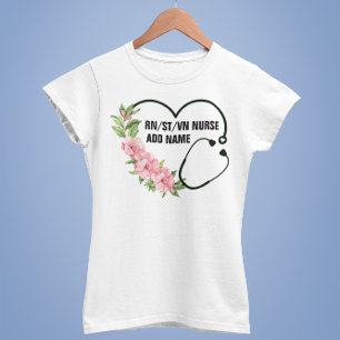 T-shirt Nom de l'infirmière étudiante-inscrite-ancienne