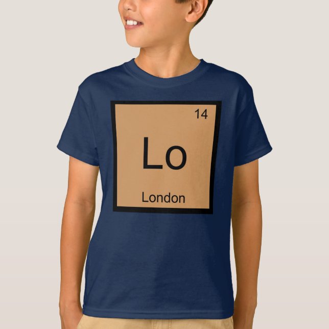 T-shirt Nom de Londres Chimie Élément Tableau périodique (Devant)