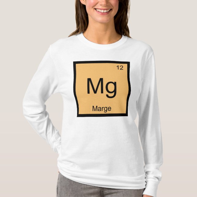 T-shirt Nom de Marge Chimie Élément Tableau Périodique (Devant)