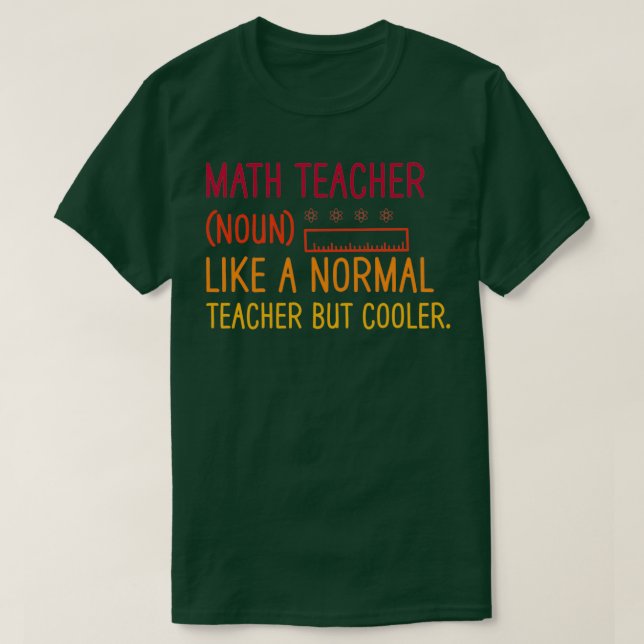 T-shirt Nom de professeur de mathématiques comme un enseig (Design devant)