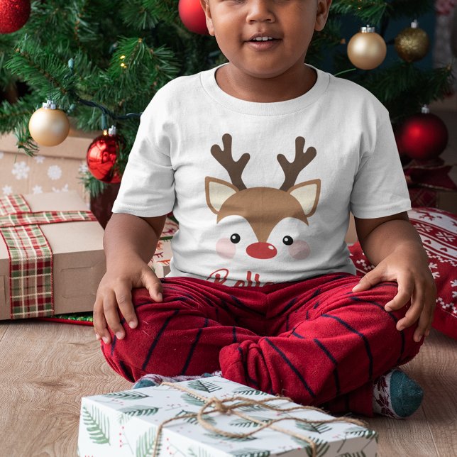 T-shirt Nom De Rindeer Mignonne En Noël Rouge (Créateur téléchargé)