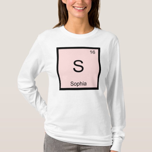 T-shirt Nom de Sophia Élément chimique Tableau périodique (Devant)