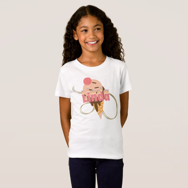 T-Shirt Nom de tourbillon doré de glace rétro   (Devant entier)