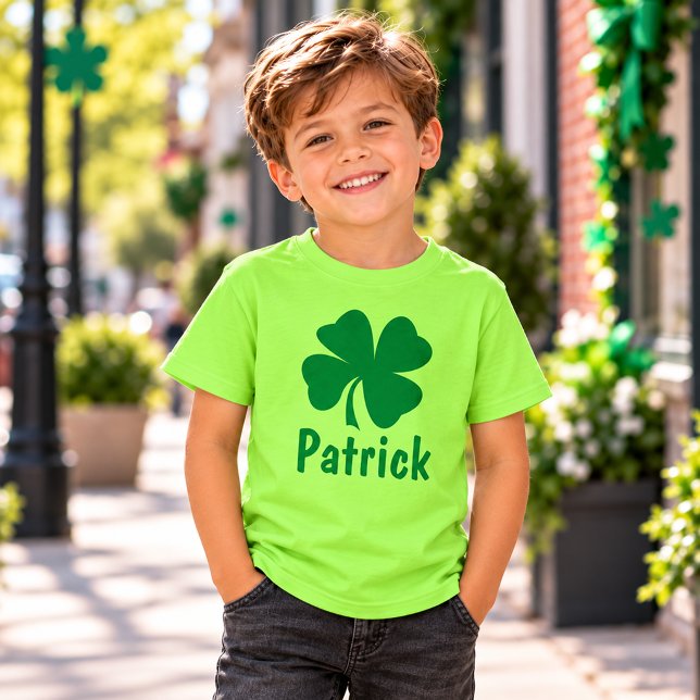 T-shirt Nom de trèfle vert citron pour garçons St Patrick (Créateur téléchargé)