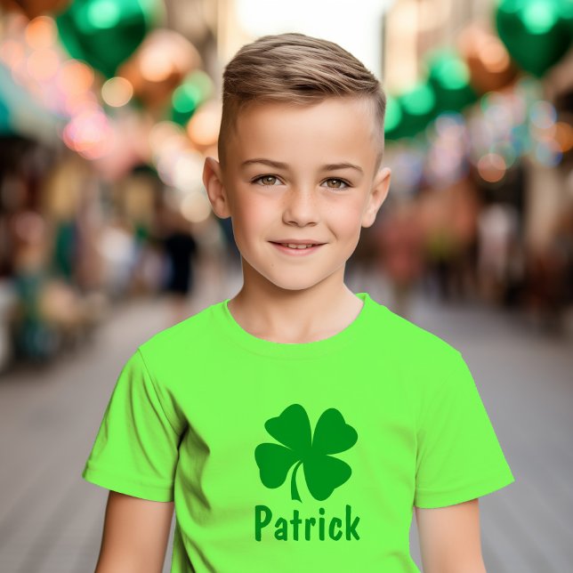 T-shirt Nom de trèfle vert citron pour garçons St Patrick (Créateur téléchargé)