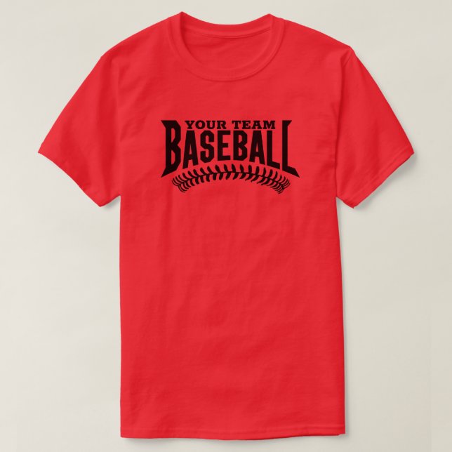 T-shirt Nom d'équipe de baseball personnalisé (Design devant)