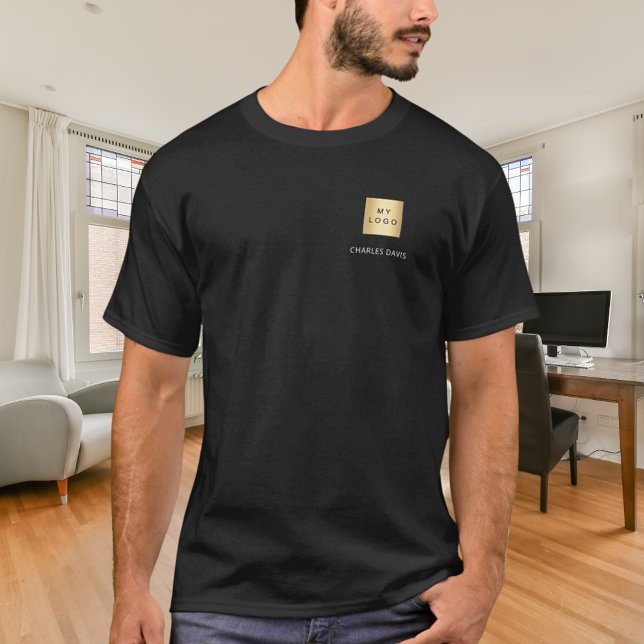 T-shirt nom d'équipe noir blanc logo entreprise (Créateur téléchargé)