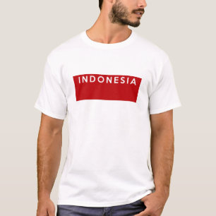 T-shirt nom des textes de drapeau de pays de l'Indonésie