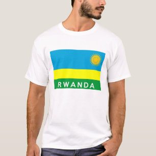 T-shirt nom des textes de pays de drapeau du Rwanda