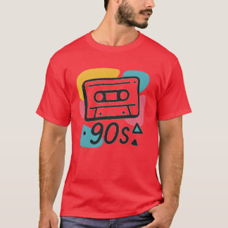 T-shirt Nom Design de cassette Coloré 90 rétro