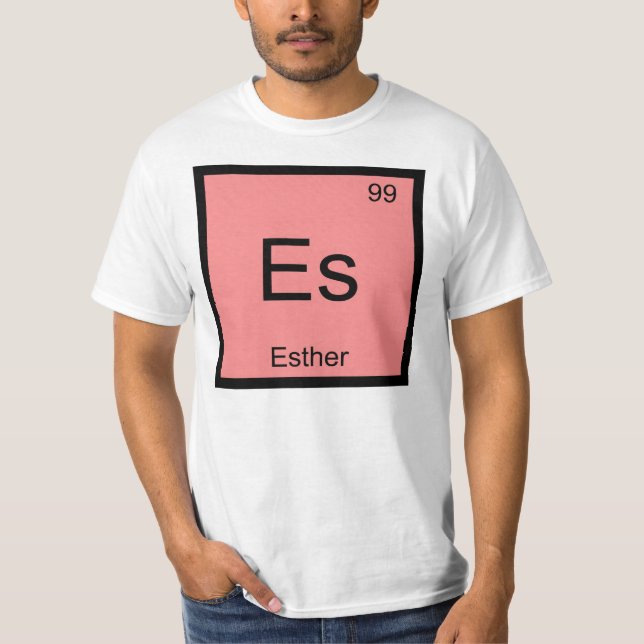 T-shirt Nom d'Esther Élément Chimique Tableau Périodique (Devant)