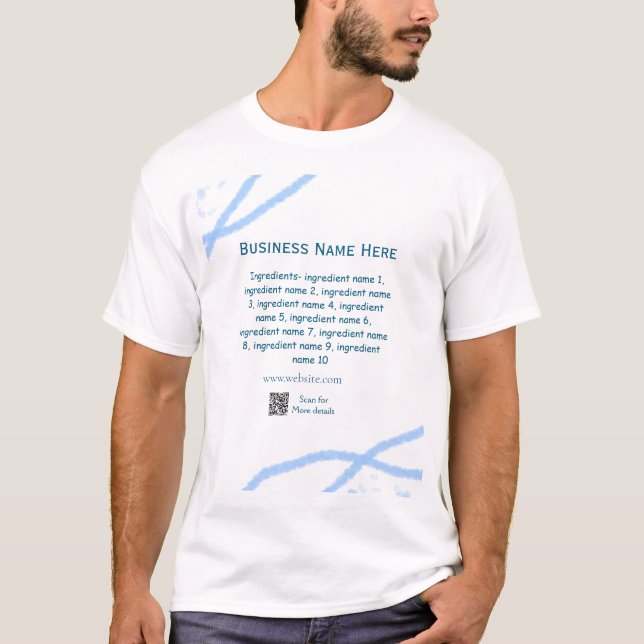 T-shirt Nom d'ingrédient ajouter nom d'entreprise site Web (Devant)