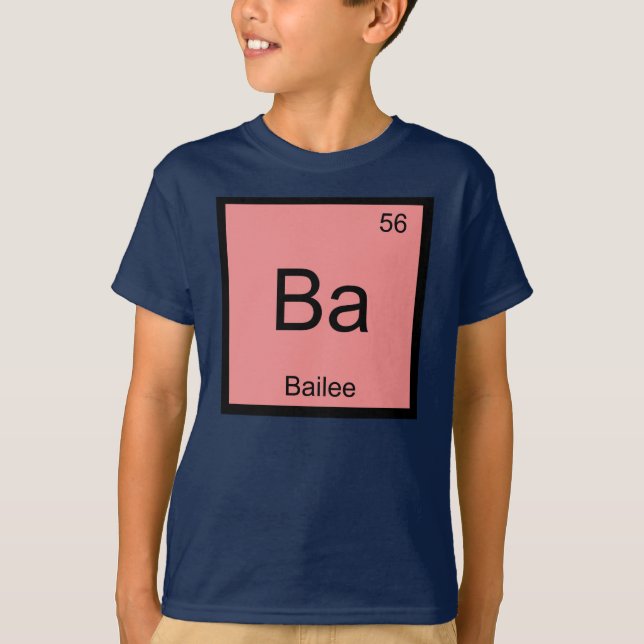 T-shirt Nom du bailee Élément de chimie Tableau périodique (Devant)