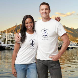 T-shirt Nom du bateau d'Ancre nautique du capitaine person