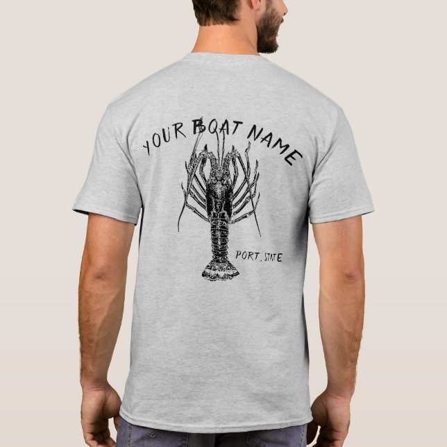 T-shirt Nom du bateau de homard Chemise (Dos)