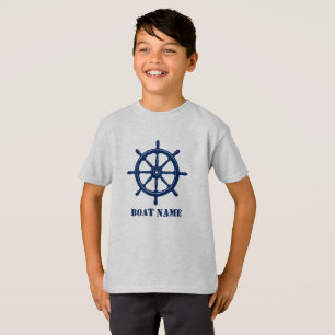 T-shirt Nom du bateau ou nom de l'embarcation Navire Helm 