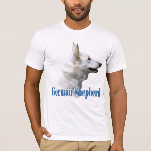 T-shirt Nom du berger allemand blanc (Devant)