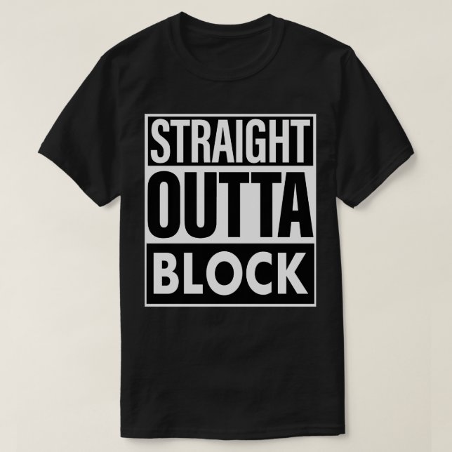 T-shirt Nom du bloc, bloc extérieur droit (Design devant)