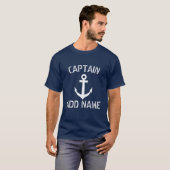 T-shirt Nom du capitaine de bateau personnalisé chemises d (Devant entier)