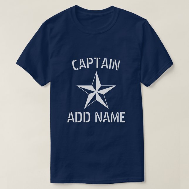 T-shirt Nom du capitaine de bateau personnalisé grand mari (Design devant)