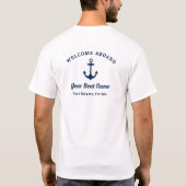T-shirt Nom du capitaine et du bateau bleu marine (Dos)