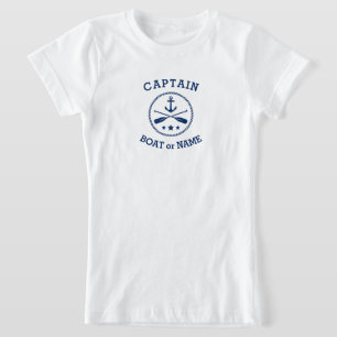 T-Shirt Nom du capitaine ou du bateau étoiles d'Ancre naut
