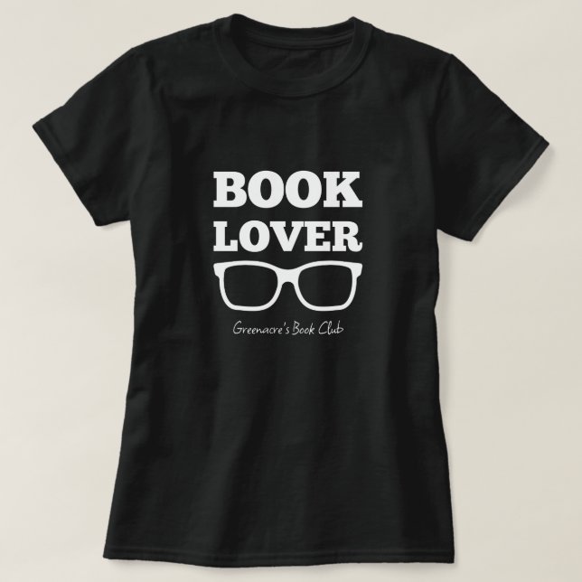 T-shirt Nom du club de livres Lecture de livres (Design devant)
